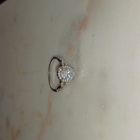 Engagement Ring Sterling Silver Cubic Zirconia Size 7 - Picture 16 of 16